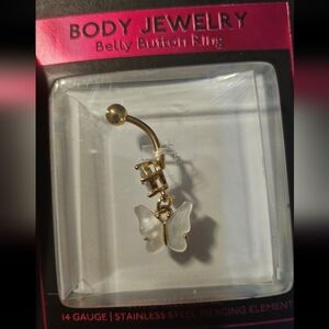 Butterfly Belly Button Ring 14gHypoallergenic Stainless steelBrand new in pac